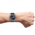 OOZOO C10803 Horloge Timepieces staal-leder titaniumgrijs-blauw 45 mm 2