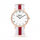 Colori Horloge Phantom staal/nylon rood-wit 42 mm 5-COL492 1